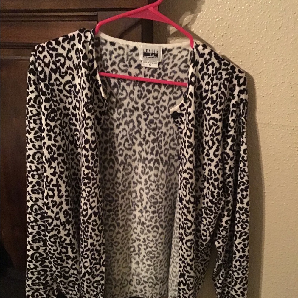 Black leopard print sweater